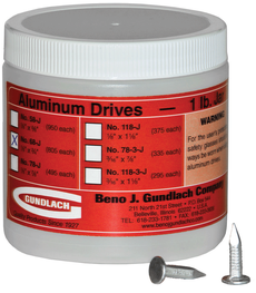 Aluminum Drives, 1/8" x 3/4" (1 lb jar)