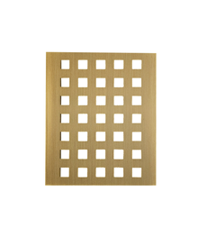 78" Drain Grate, Brushed Brass, Square Pattern